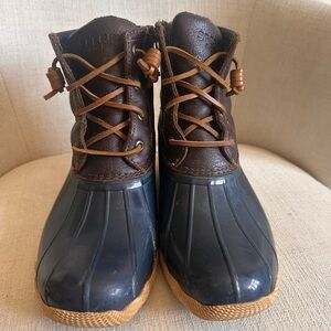 Sperry Navy and Brown Boots